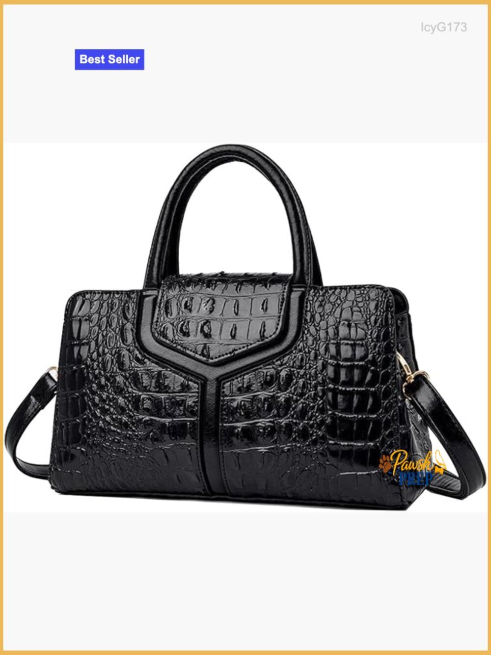 Crocodile Pattern Faux Leather Satchel Handbag Top Handle Shoulder Bag Tote